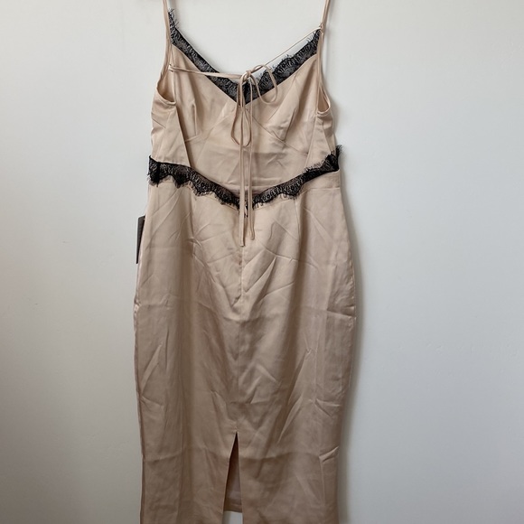 Lavish Alice Satin Slip Dress with Black Lace Detail Size: 10 - Picture 8 of 9